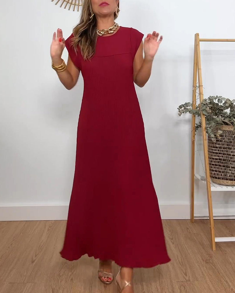 Pleated Sleeveless Dress