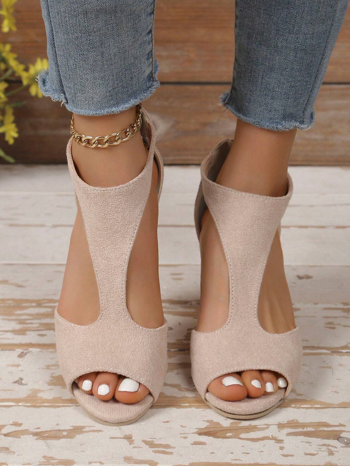 blush open-toe heels