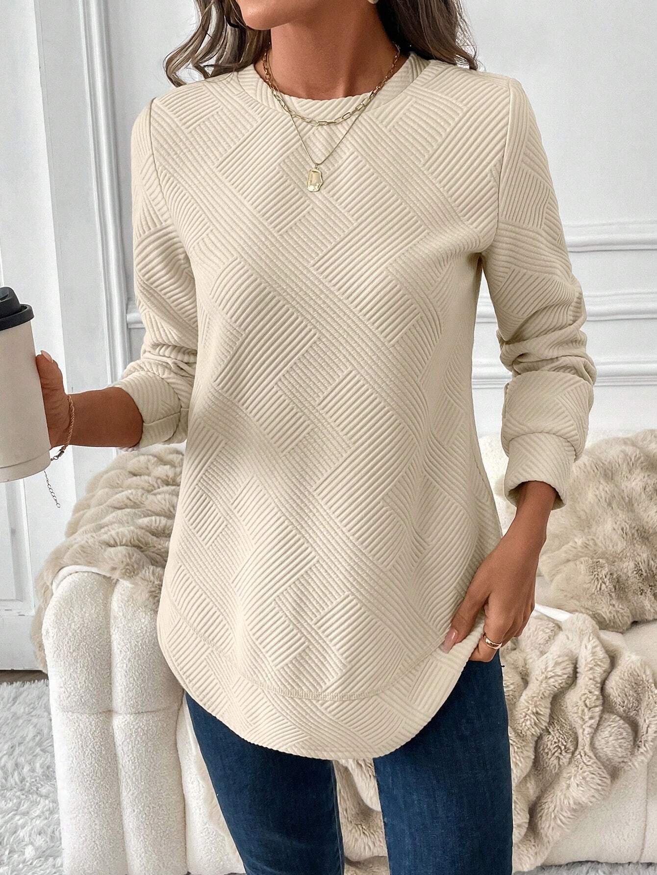 WaffleGrid Luxe Knit Pullover