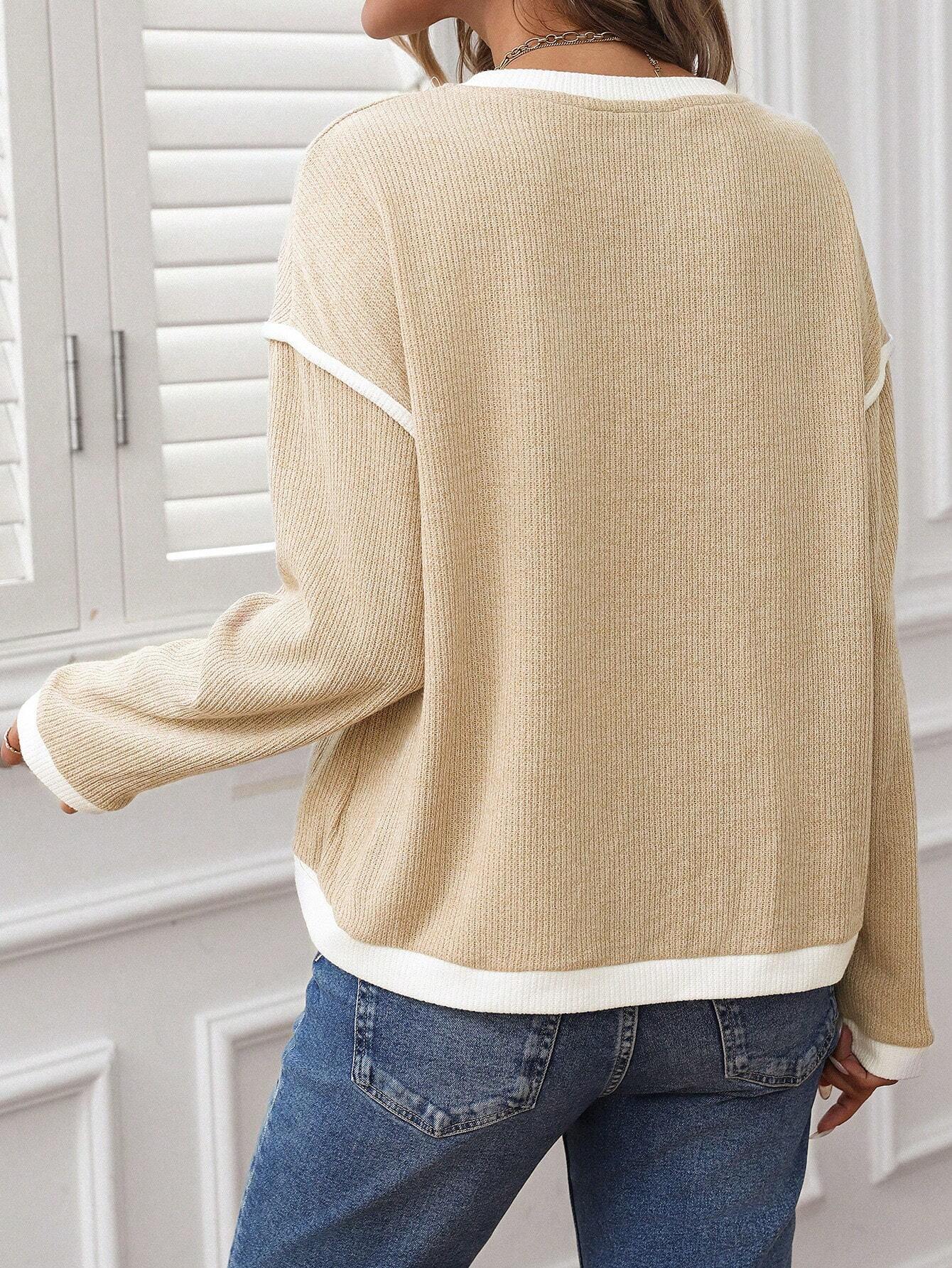 CozyRidge Contrast Knit Pullover