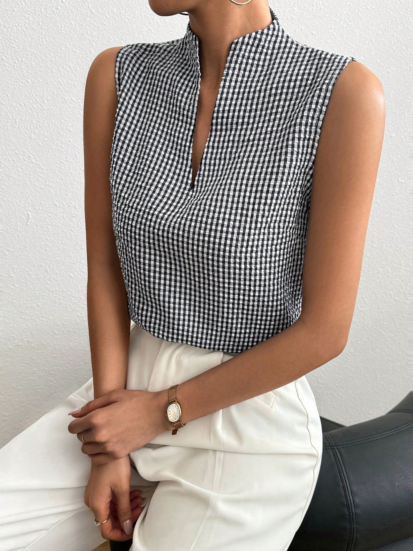 Mod Gingham Top