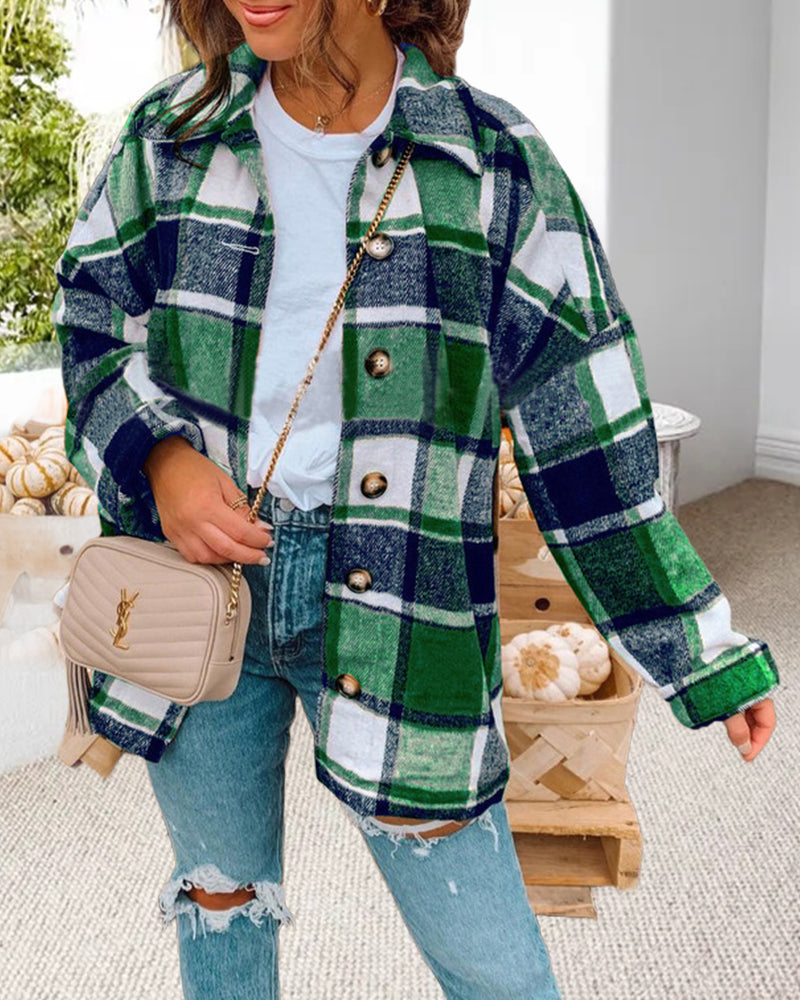 PlaidEase Button-Up Jacket