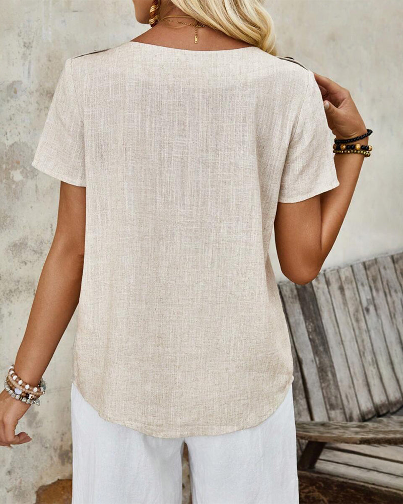 BreezyBlend Linen Tee