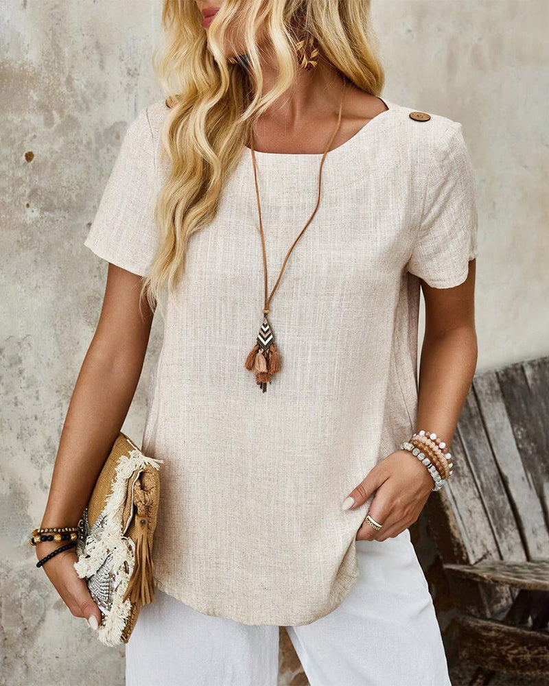 BreezyBlend Linen Tee