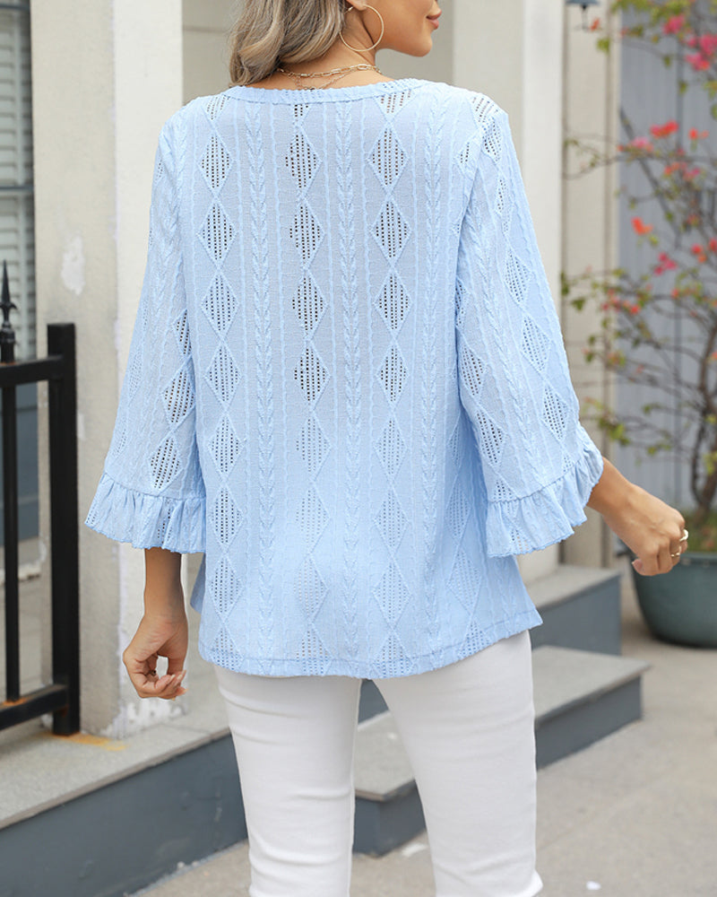 DiamondFlare Bell Sleeve Top