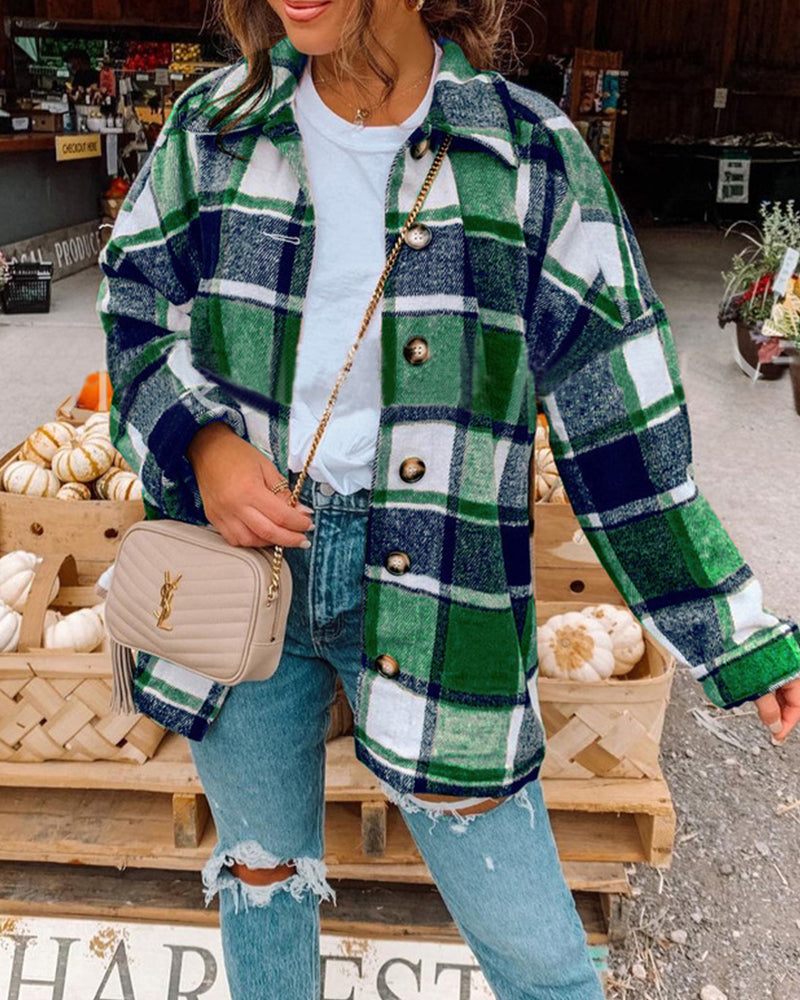 PlaidEase Button-Up Jacket