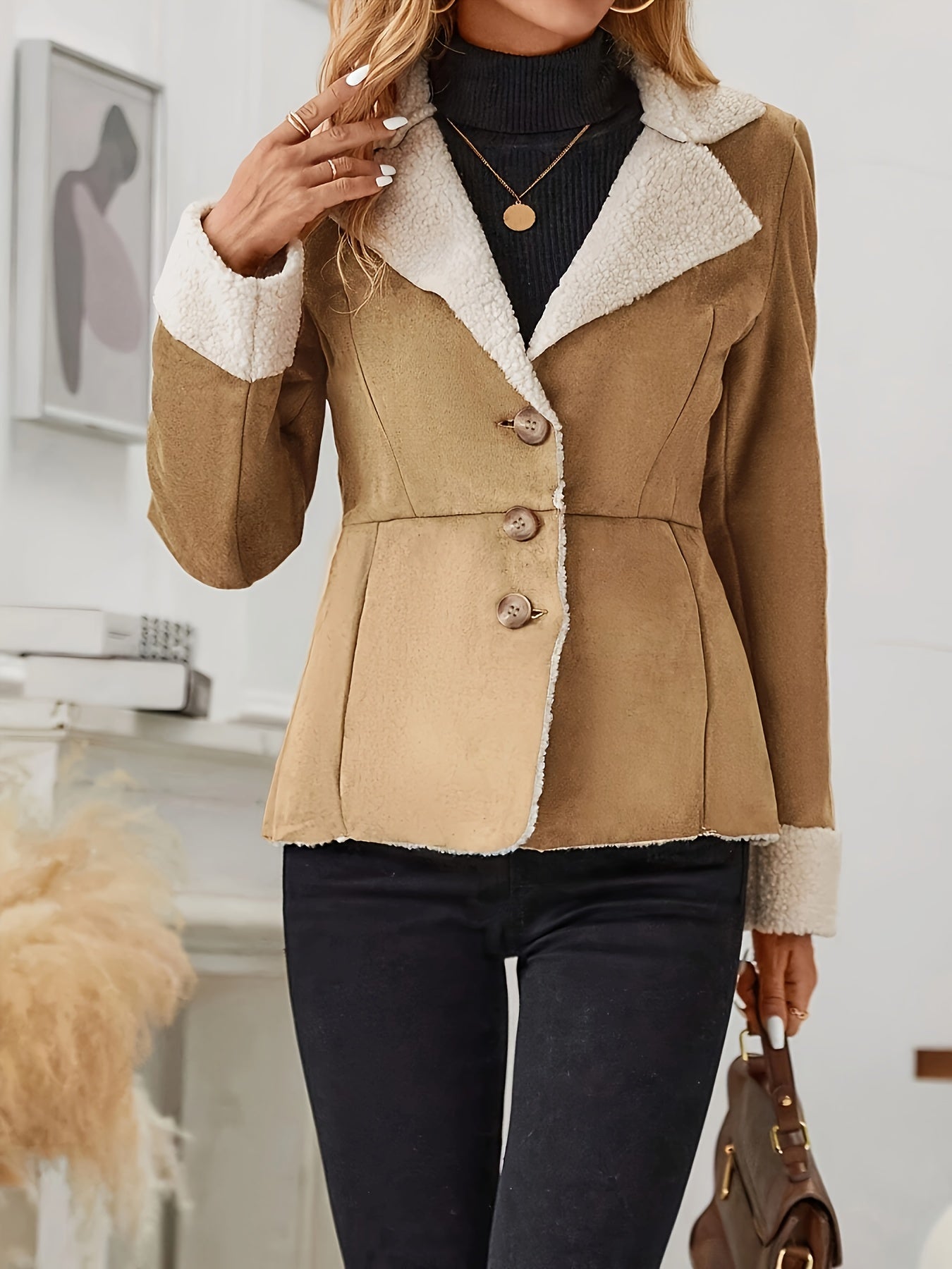 Sherpa Lined Suede Jacket