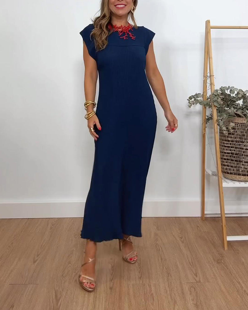 Pleated Sleeveless Dress