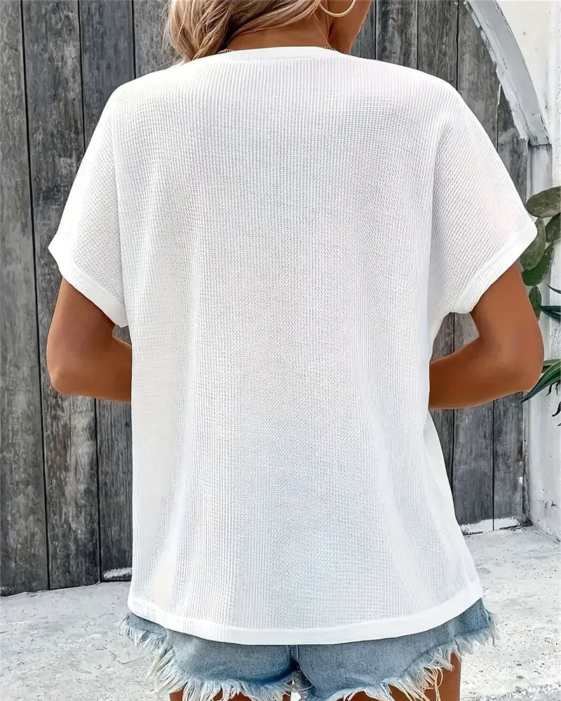 Buttoned Knit Comfort Tee