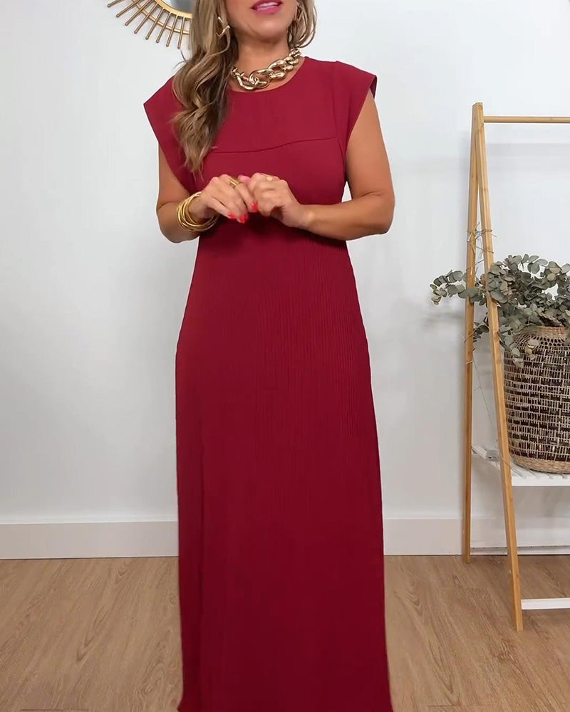 Pleated Sleeveless Dress