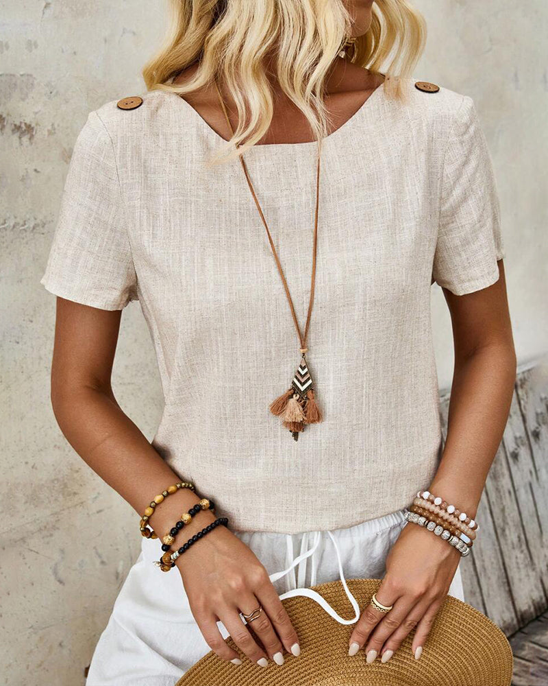 BreezyBlend Linen Tee