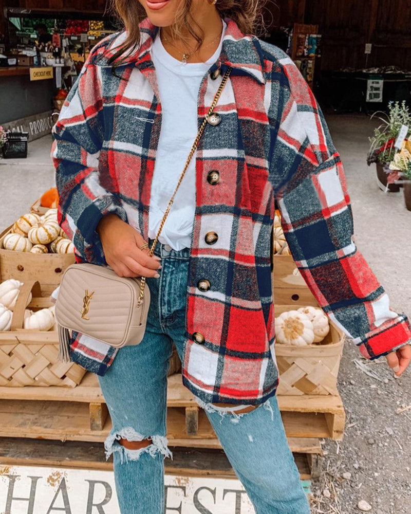 PlaidEase Button-Up Jacket