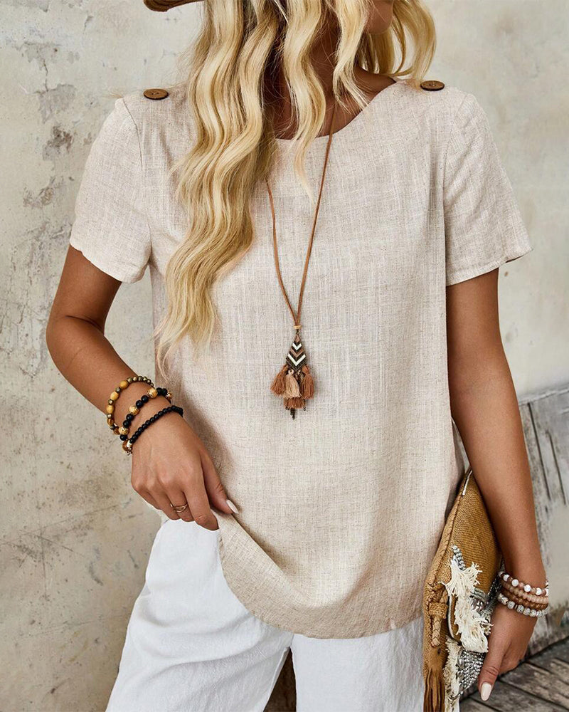 BreezyBlend Linen Tee