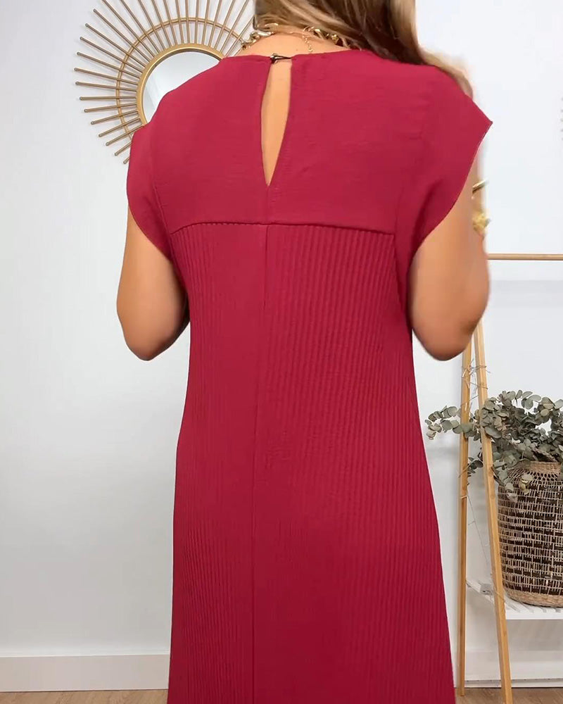 Pleated Sleeveless Dress