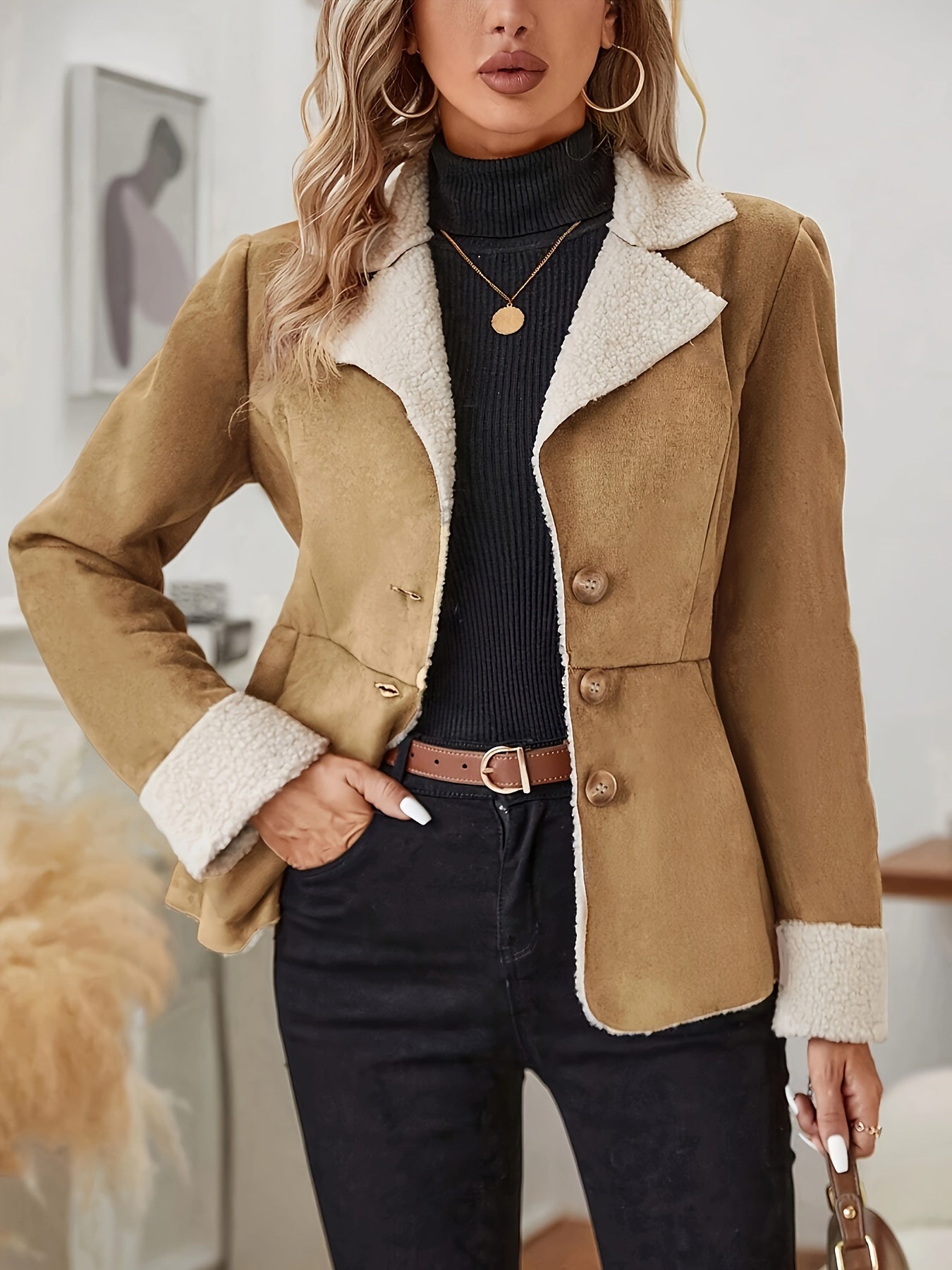 Sherpa Lined Suede Jacket