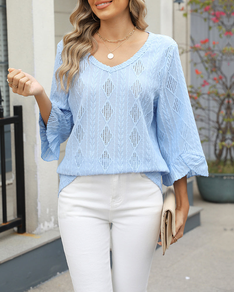 DiamondFlare Bell Sleeve Top
