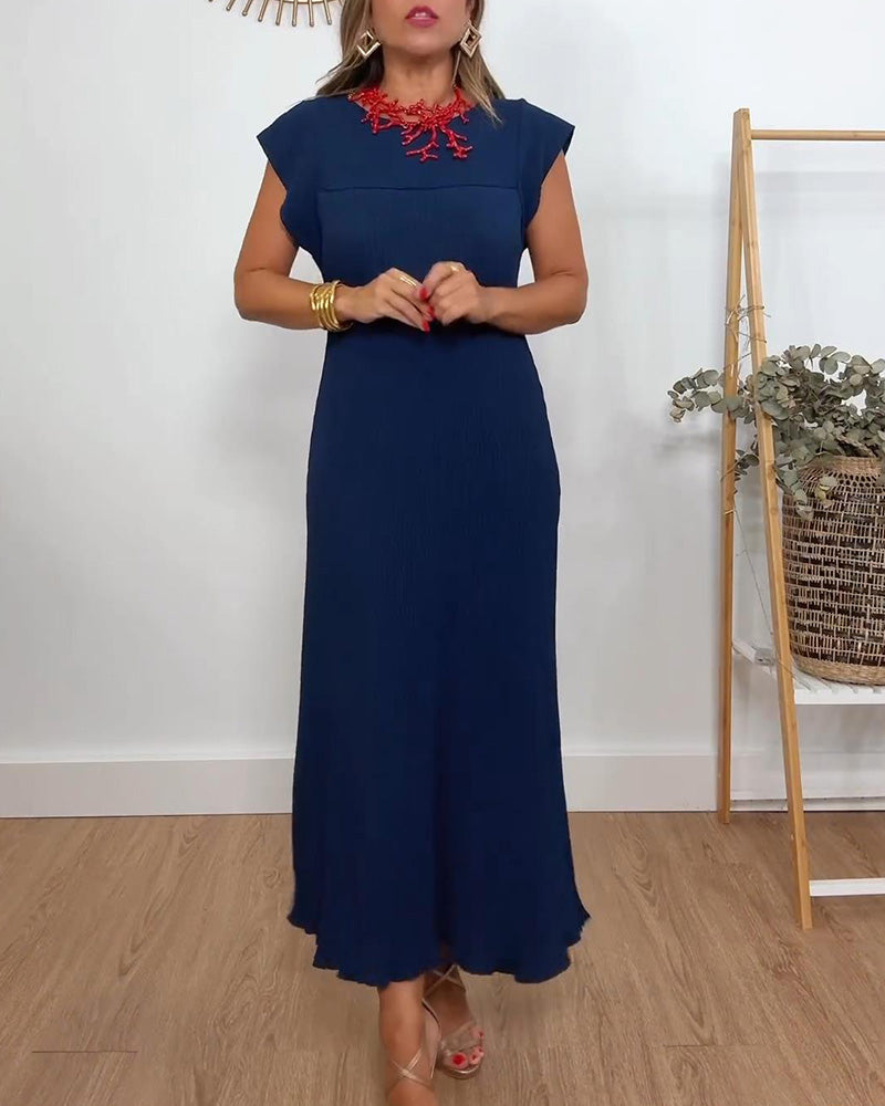 Pleated Sleeveless Dress