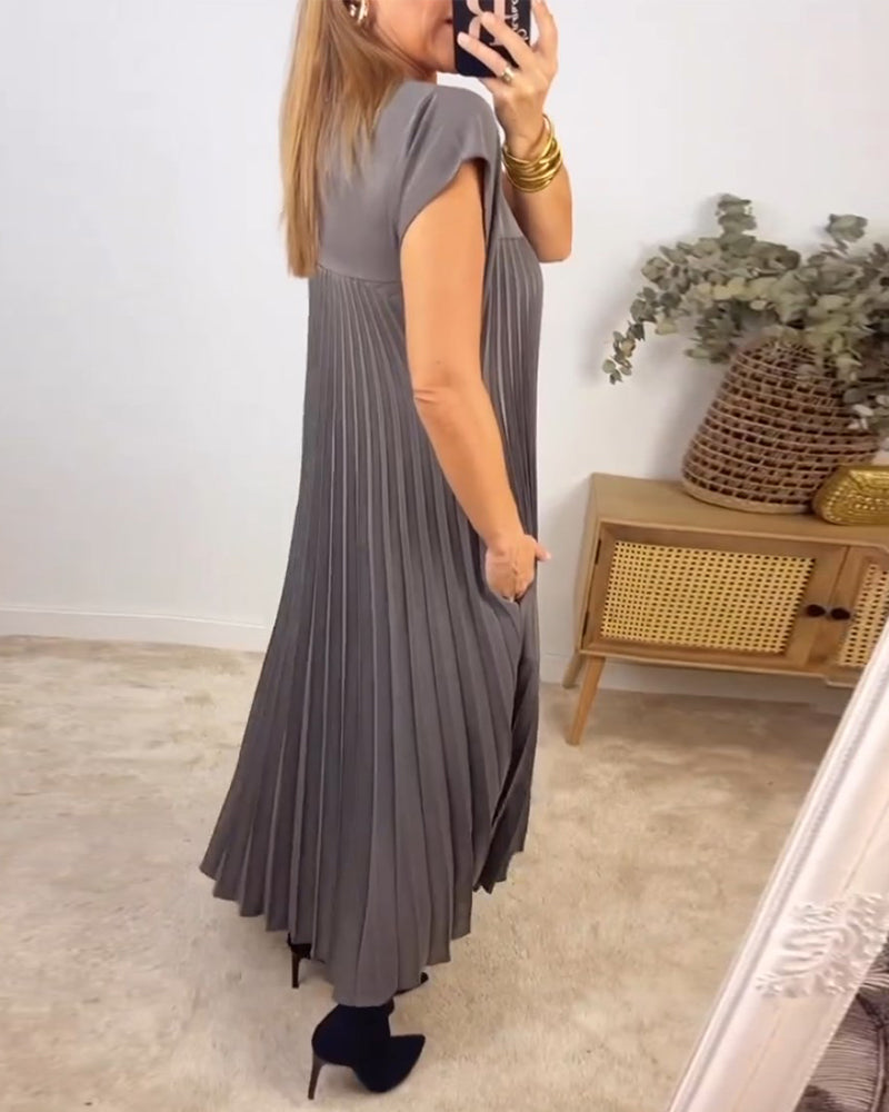 Pleated Sleeveless Dress