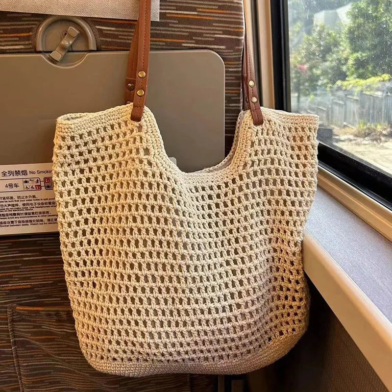 Coastal Knit Shoulder Tote