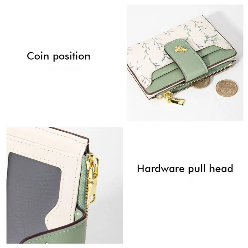 Floral Charm Compact Wallet