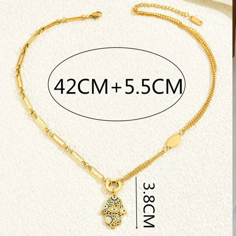 Hamsa Evil Eye Necklace