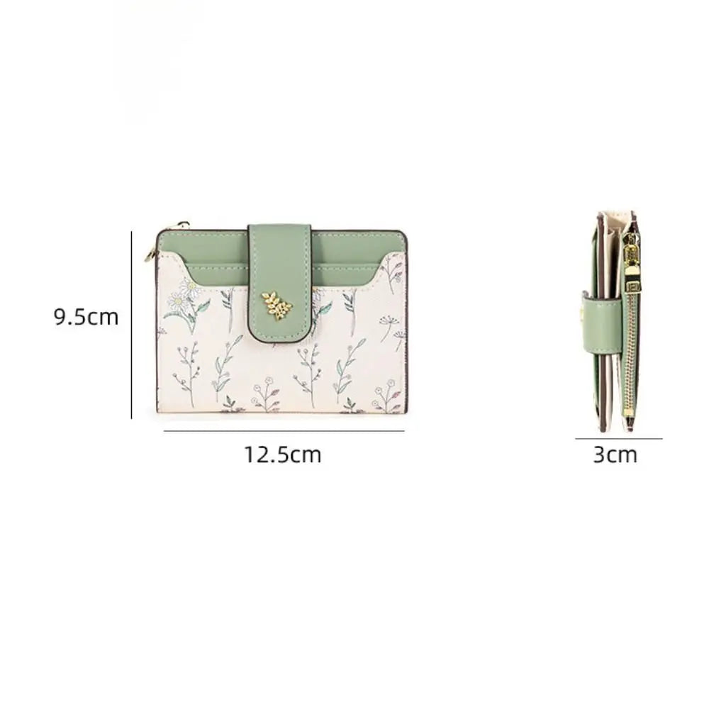 Floral Charm Compact Wallet
