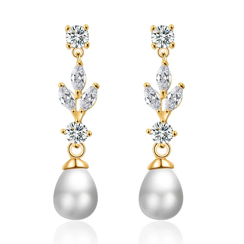 Crystal Pearl Drop Earrings