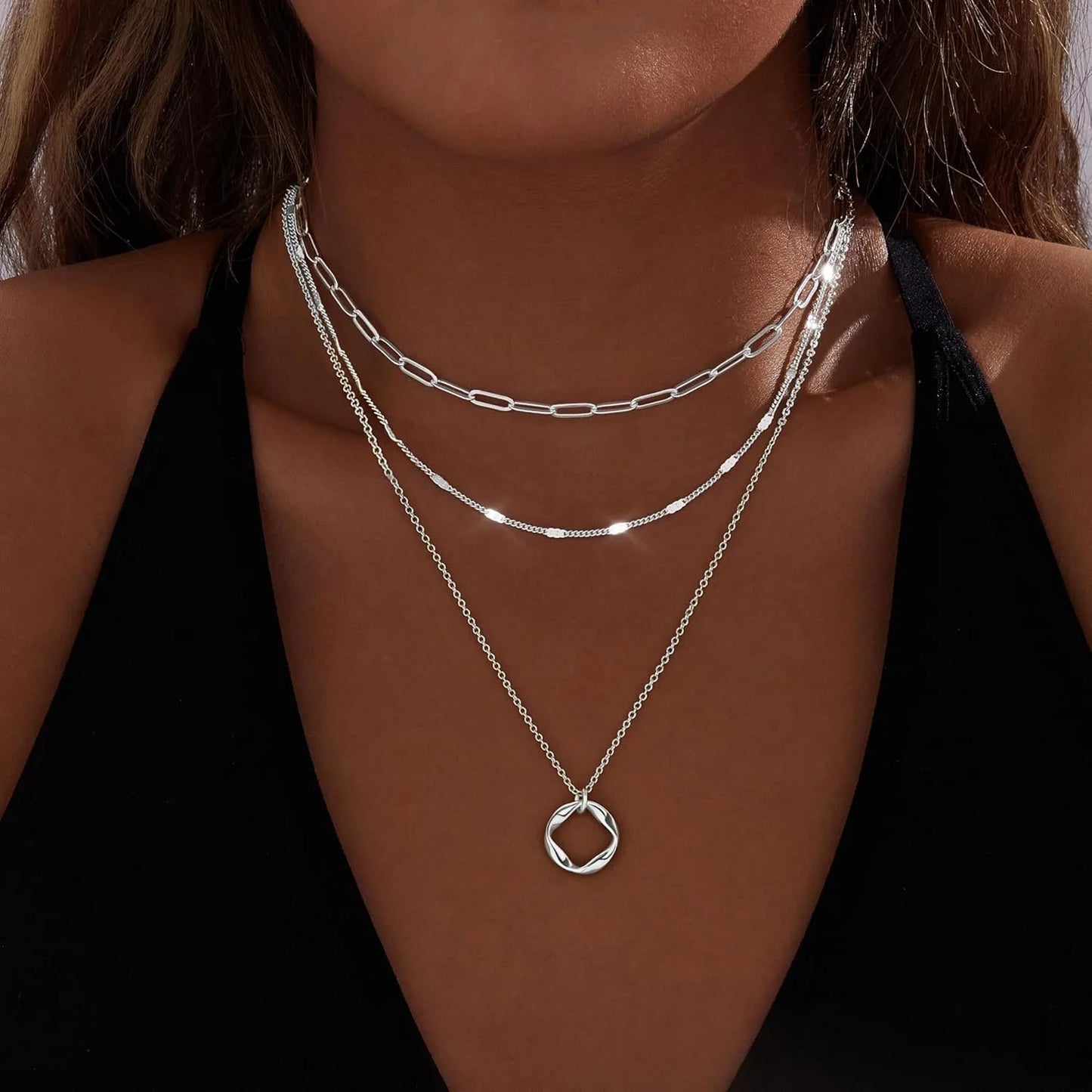 Gold Chain Necklace Set