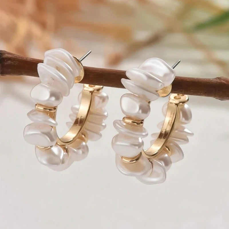 Luxe Pearl Hoop Earrings