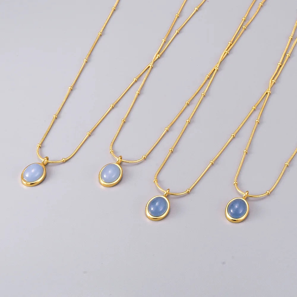 Blue Charm Gold Necklace