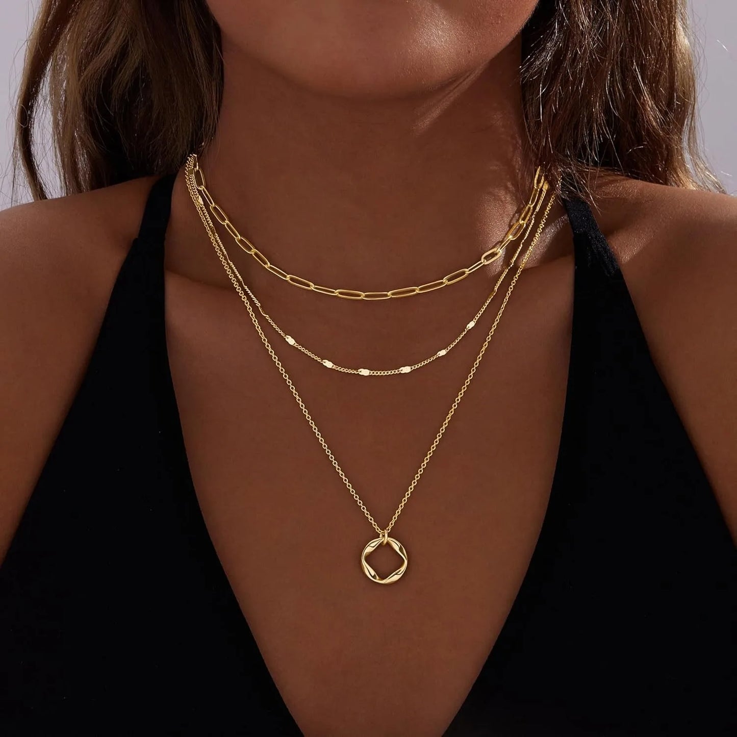 Gold Chain Necklace Set