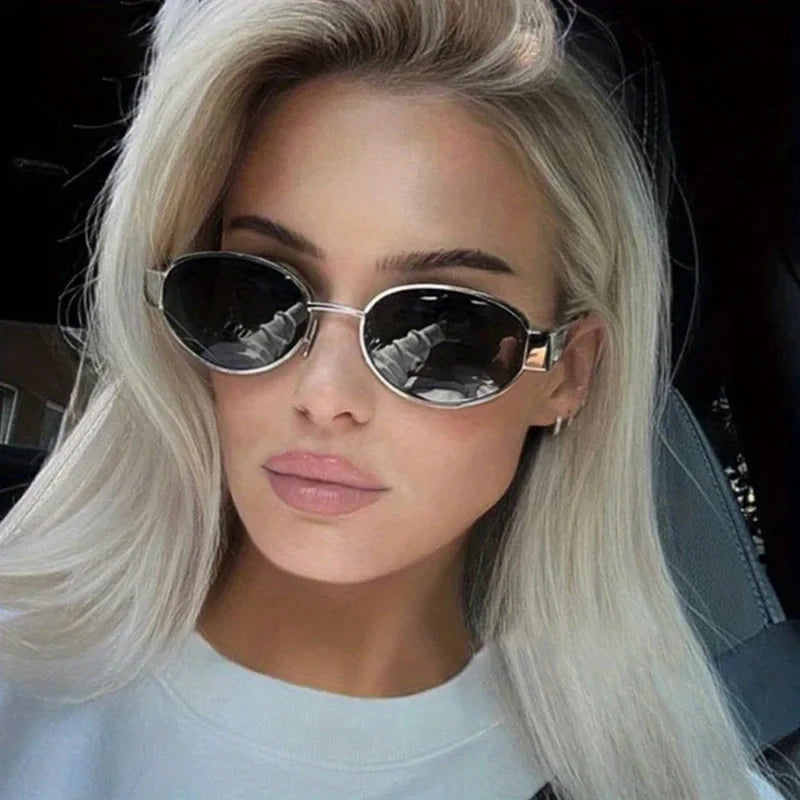 Gold-Toned Retro Sunglasses