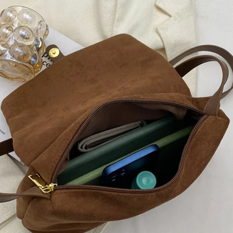 Vintage Buckle Suede Crossbody