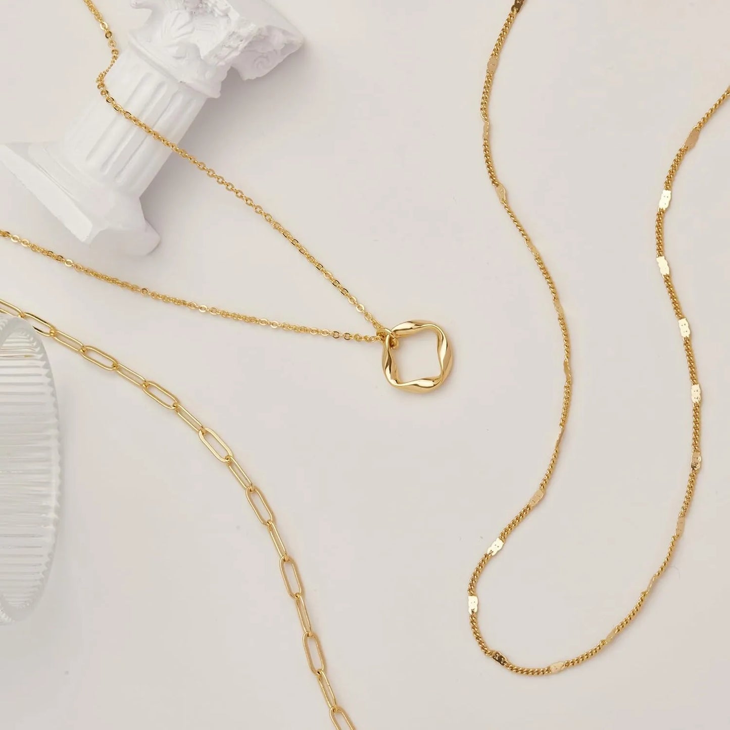 Gold Chain Necklace Set