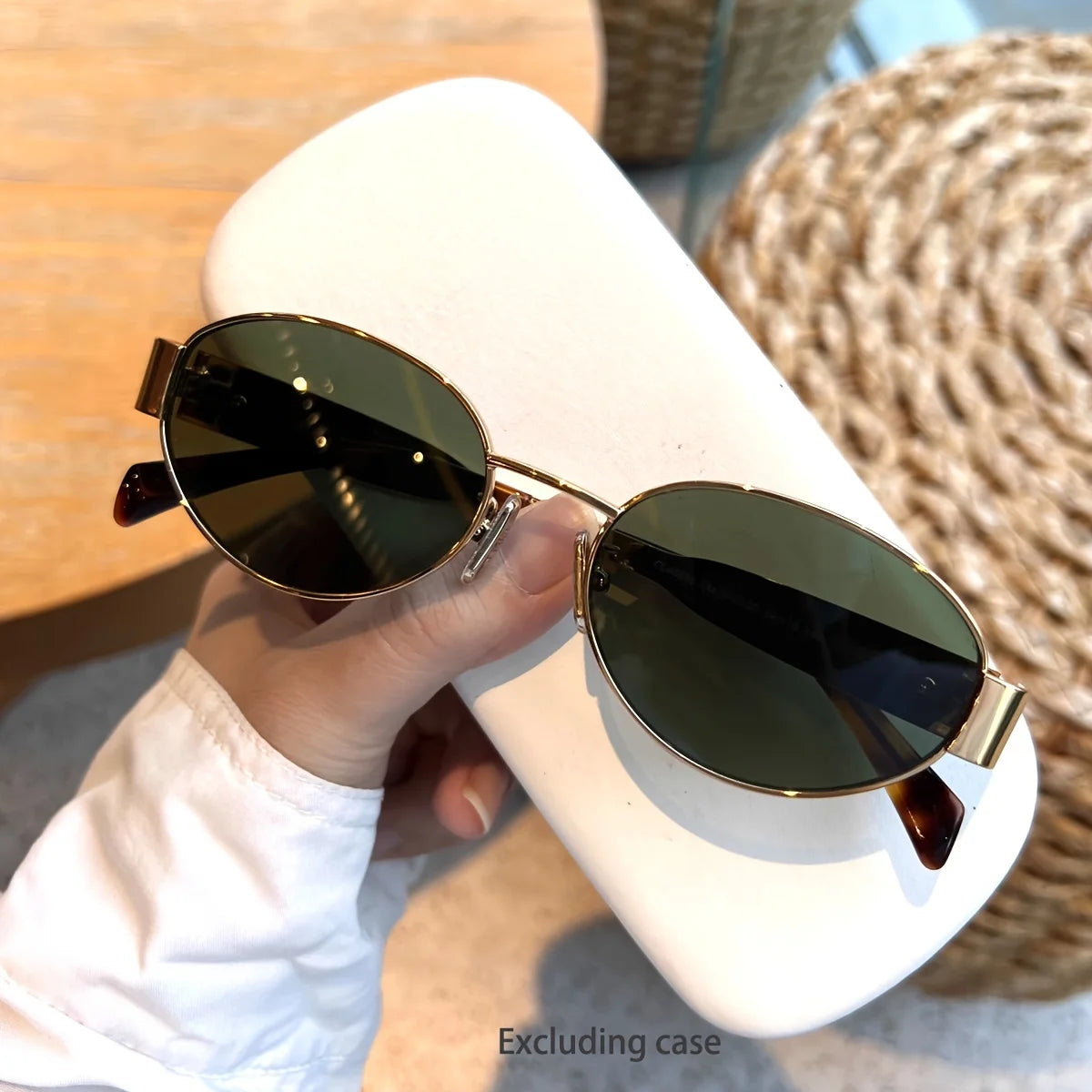 Gold-Toned Retro Sunglasses