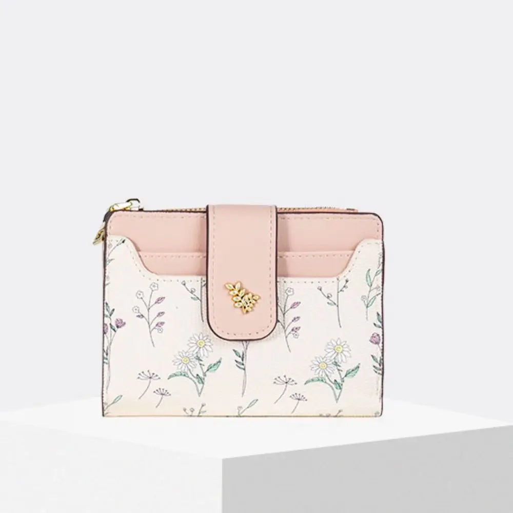 Floral Charm Compact Wallet
