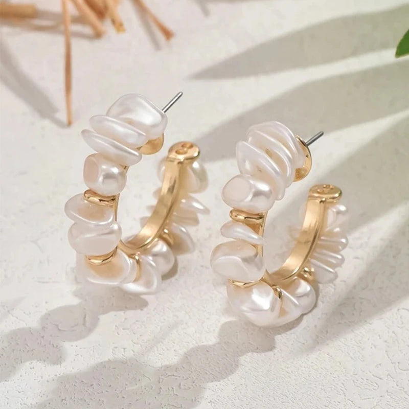 Luxe Pearl Hoop Earrings