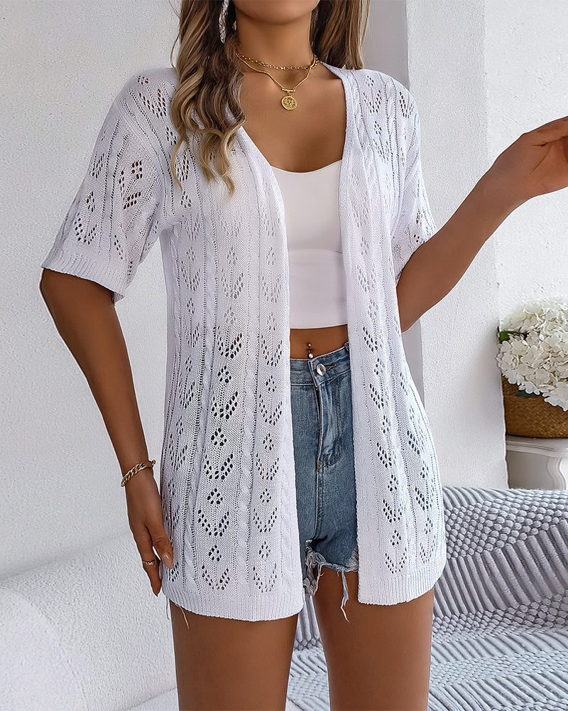 BreezeLuxe Openwork Cardigan