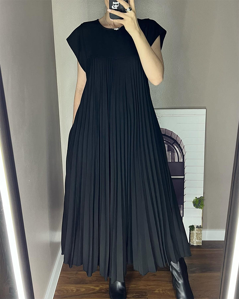 Pleated Sleeveless Dress