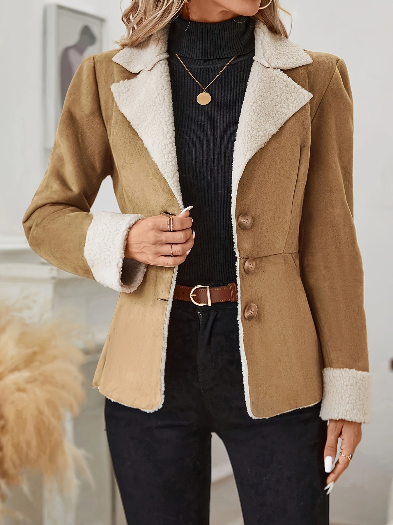 Sherpa Lined Suede Jacket