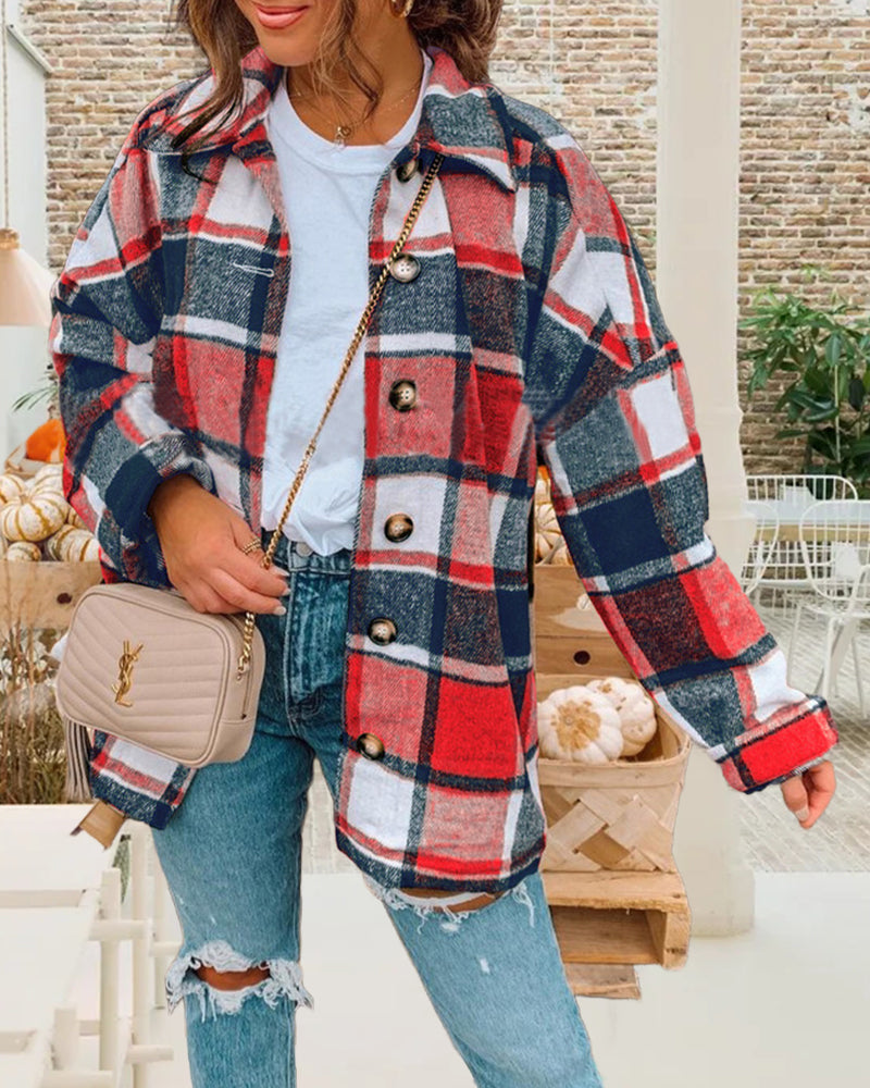 PlaidEase Button-Up Jacket