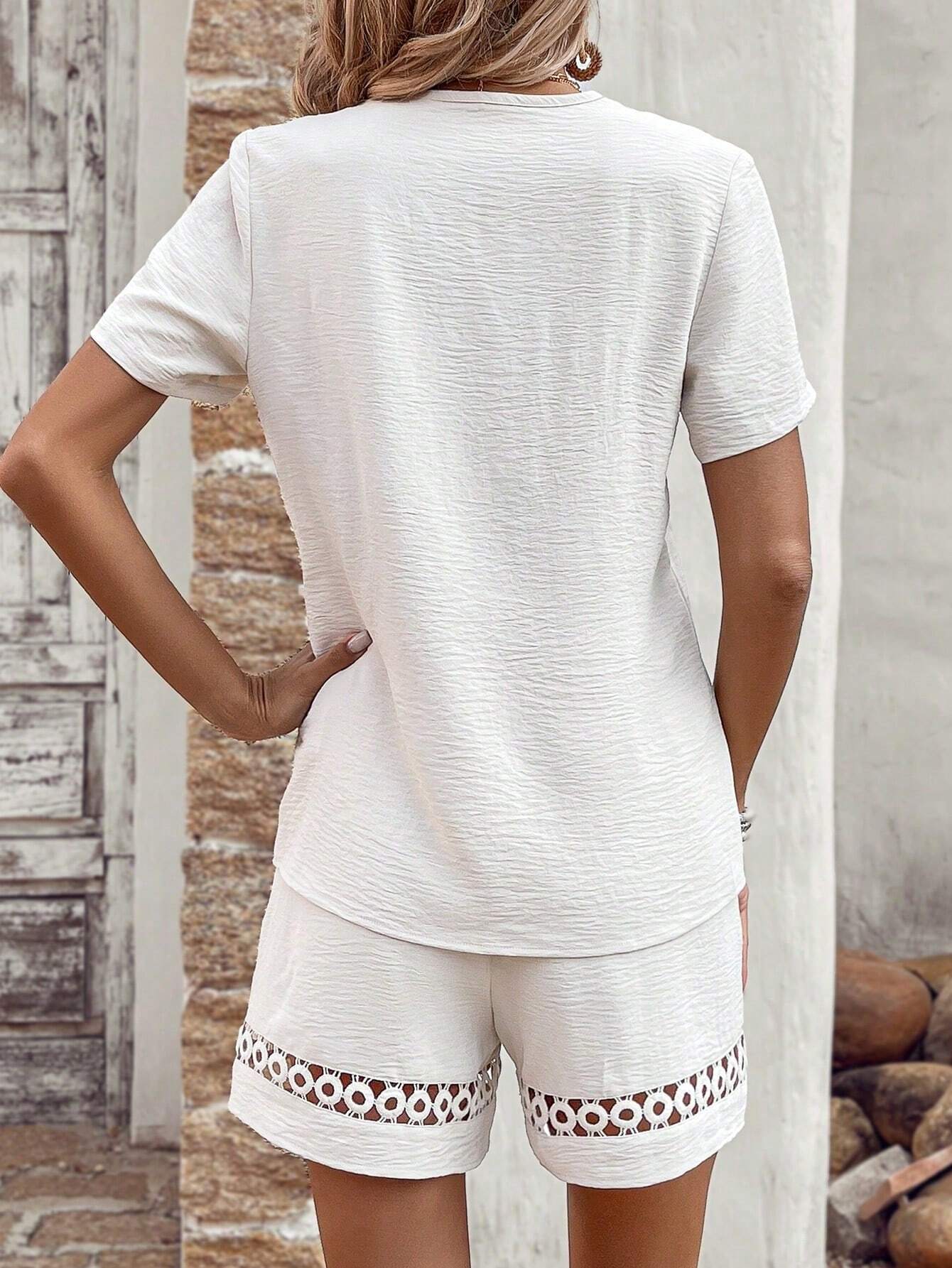 Lace Trim Summer Set