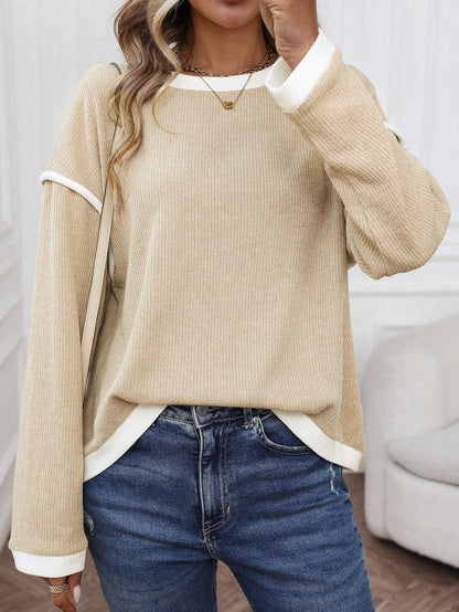 CozyRidge Contrast Knit Pullover