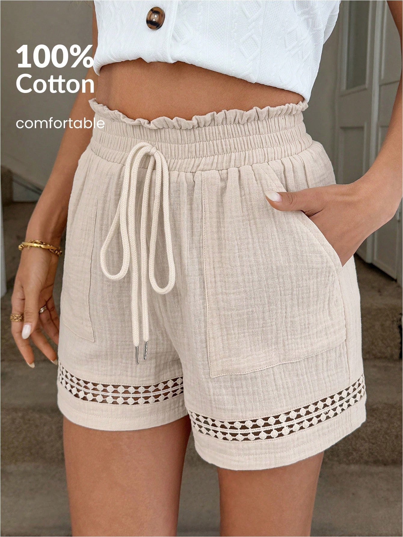 Breezelle Cotton Lace Shorts