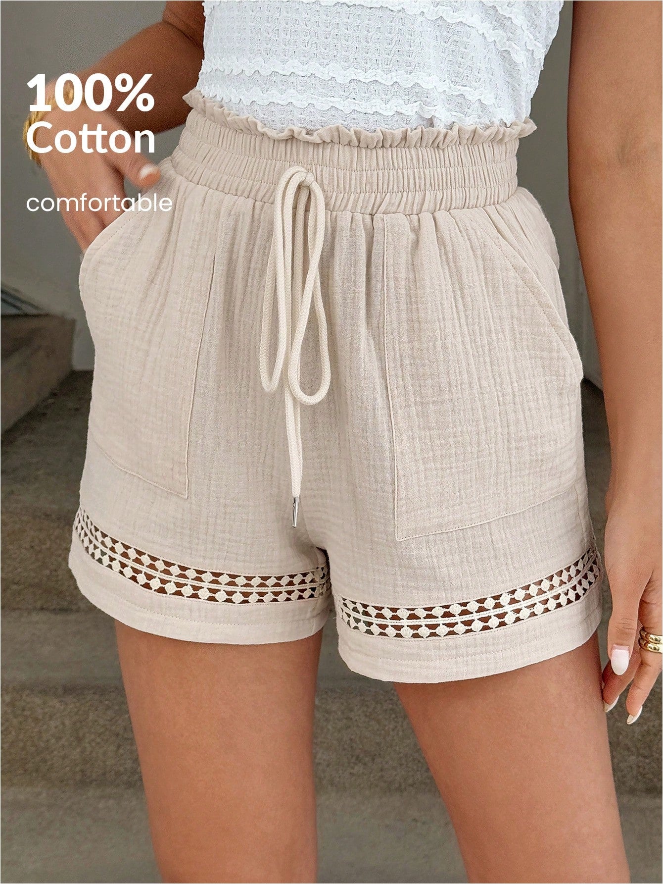 Breezelle Cotton Lace Shorts