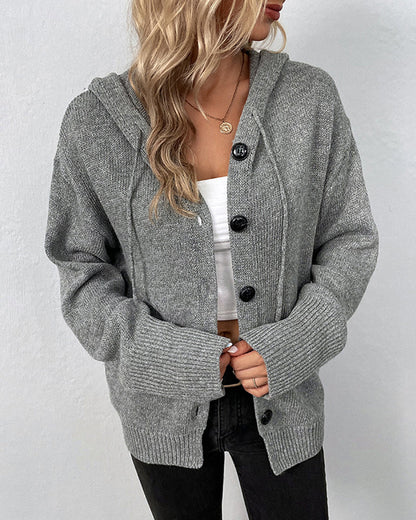 CozyKnit Hooded Cardigan