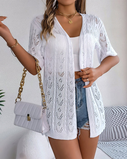 BreezeLuxe Openwork Cardigan