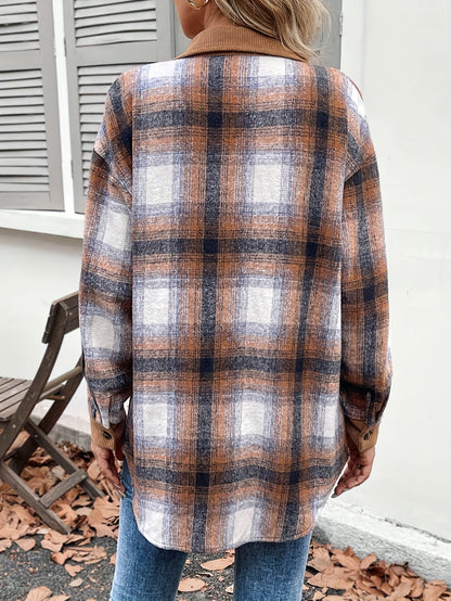 HARLOW CORDUROY PLAID SHACKET