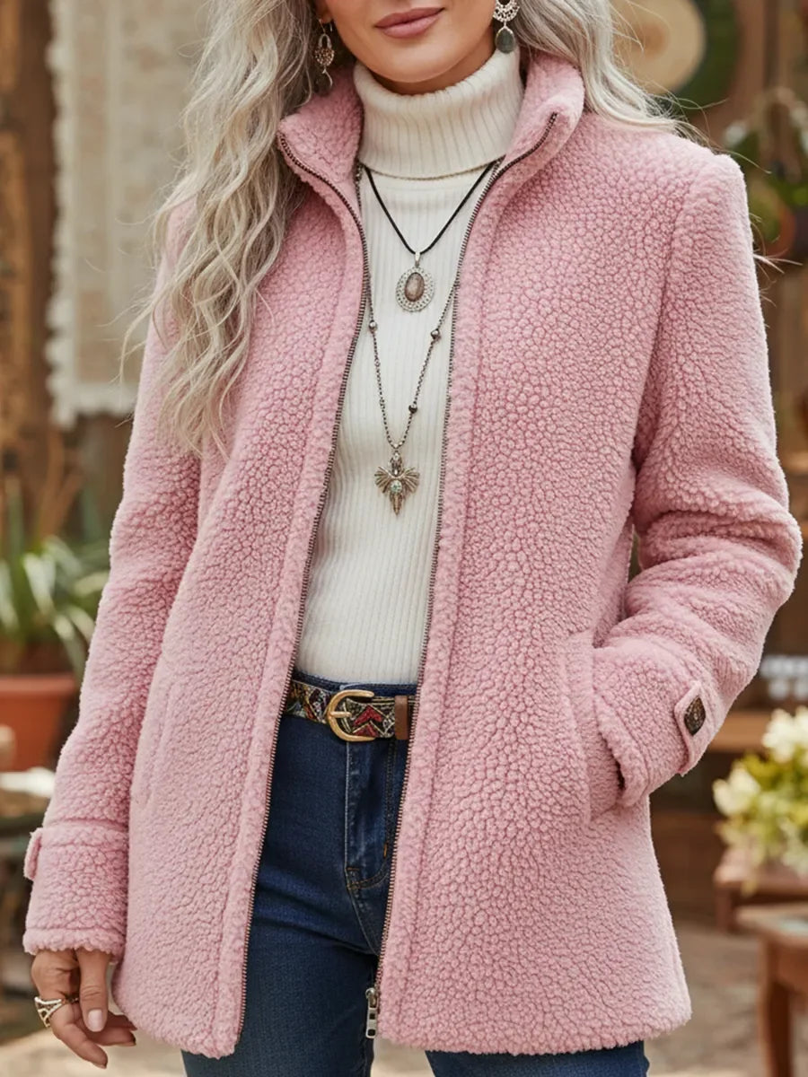 Loren | Lambswool-Feel Stand Collar Jacket