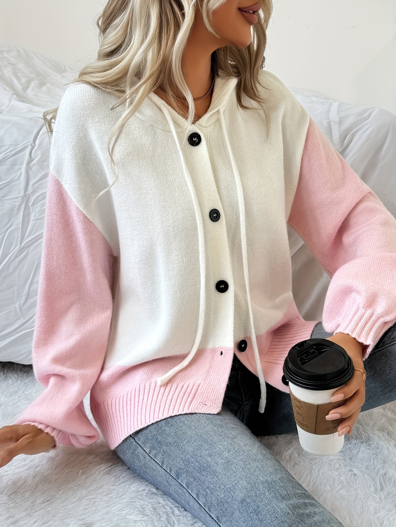 PastelBloom Hooded Cardigan